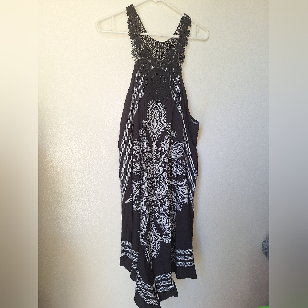 SHEIN Black and White Midi Dress